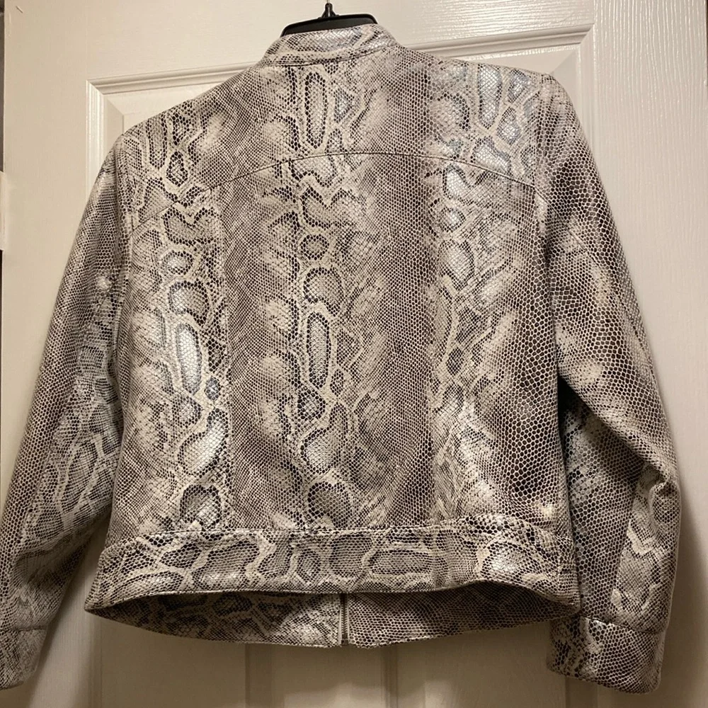 Ruby Rd. Gray Snake Print Bomber Jacket - Picture 2 of 2